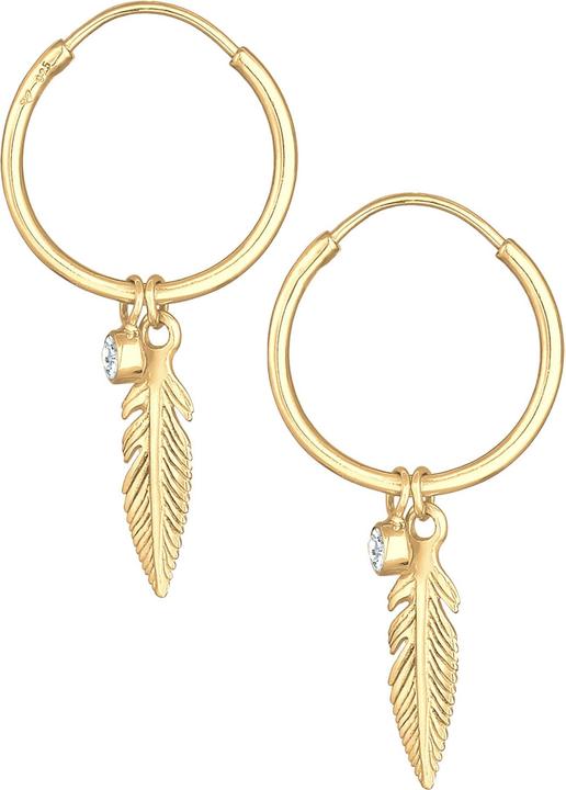 Image du produit Elli Créole, plume, boucle d'oreille solitaire (Cristal de verre, Argent sterling 925)