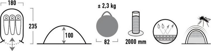 Produktbild High Peak Vision 3 (Wurfzelt, 2.30 kg, 3 Personen)