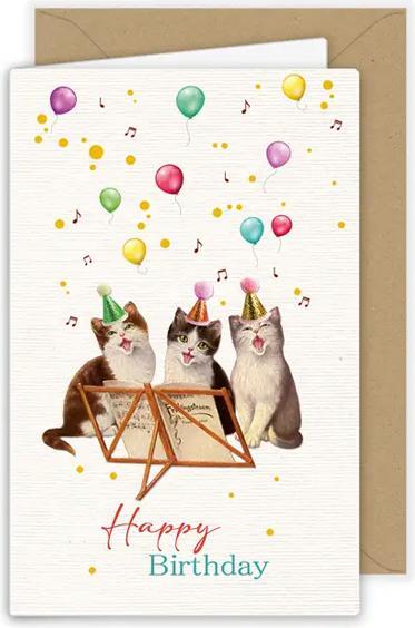 Immagine prodotto Quire Biglietto di compleanno Buon compleanno 3 piccoli gatti (1 pz.)