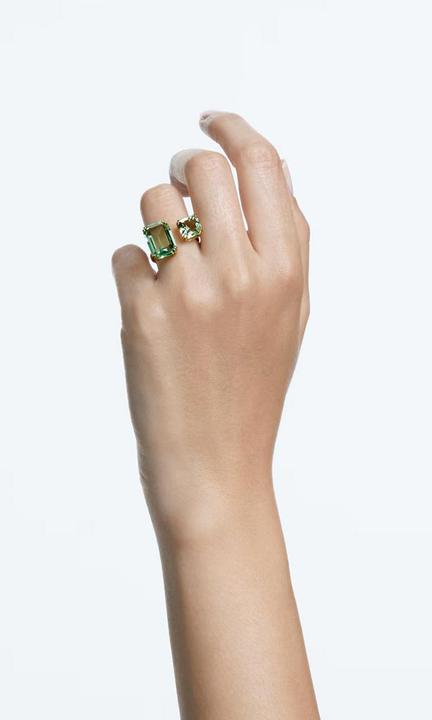 Produktbild Swarovski Millenia Offener Ring Oktagon Schliff Grün Gold (60)