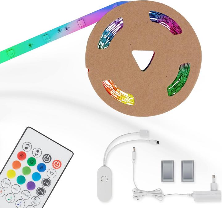 Immagine prodotto Briloner Fascia flessibile Magic RGB LED, 3 m, incl. sensore musicale (300 cm, Interno)