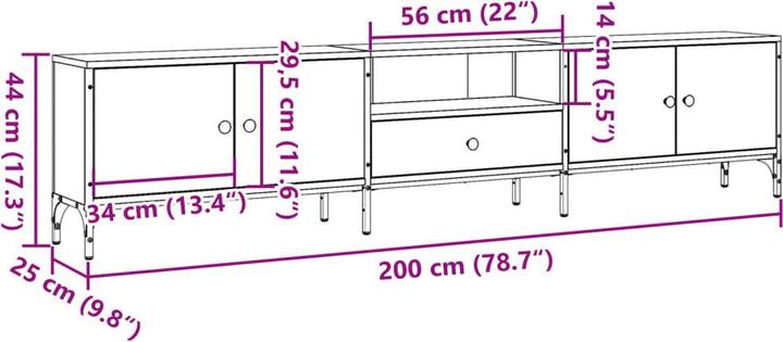 Immagine prodotto VidaXL Mobile TV (200 x 25 x 44 cm)