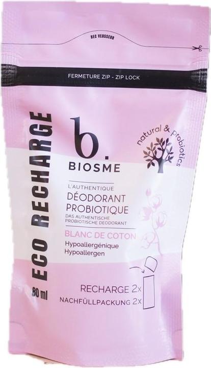 Biosme Deodorant probiotisch Blanc de coton Nachfüllpackung Fl 80 ml (Roll-on, 80 ml)