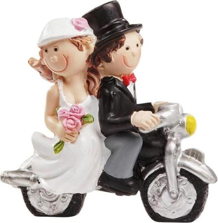 Image du produit Hobby Fun Mini figurine Couple de mariés sur moto 6 x 5 cm