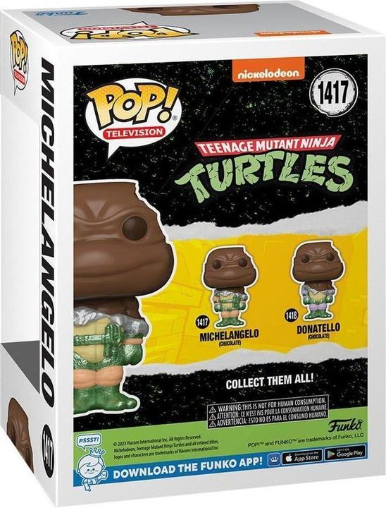 Actual product image Funko POP! TV: Teenage Mutant Ninja Turtles (TMNT) - Michelangelo - Easter Chocolate - TMNT Retro/Cl