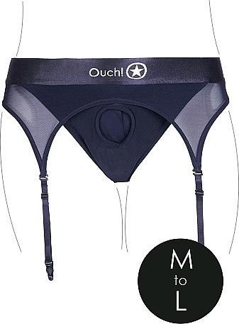 Image du produit Ouch! Vibrating Strap-on Thong, Adjustable Garters - M/L (M/L)