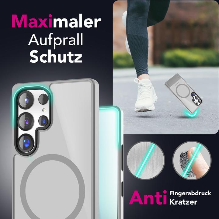 Actual product image Nalia Triton - Durchsichtige Standfuss Hülle mit MagSafe Ring - Kickstand Hardcover (Samsung Galaxy S25 Ultra)