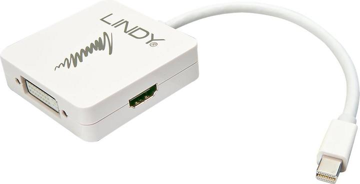 Image du produit Lindy Adaptateur Mini-DP 1.2 vers HDMI 4K30/DVI/VGA (HDMI, DVI, VGA, 20 cm)