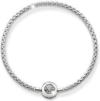 Hermex Bettelarmband versilbert für Beads / Charms - 23cm Silbrig (23 cm, Metalllegierung)