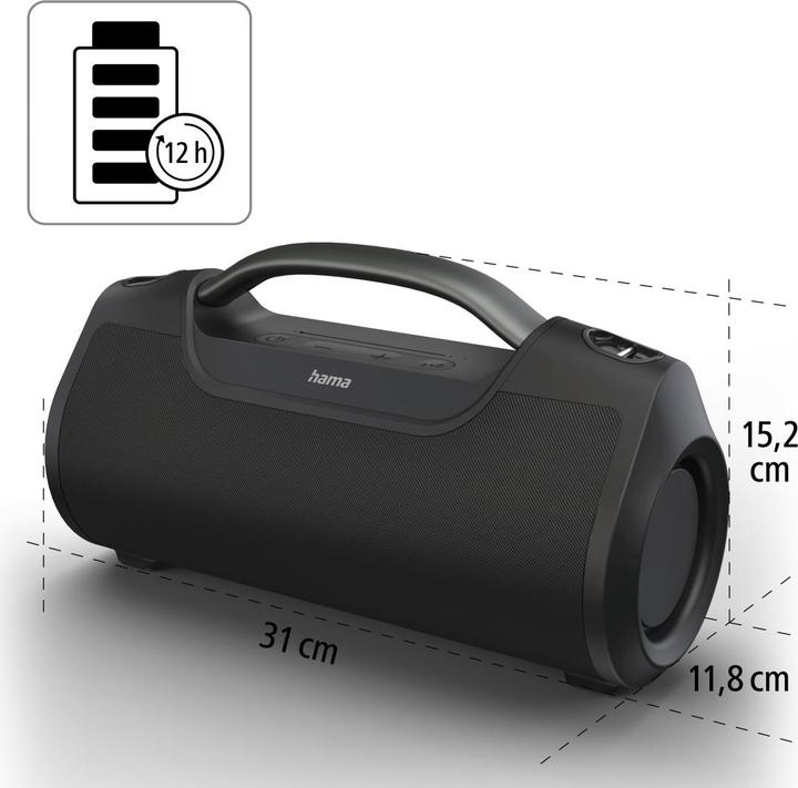 Produktbild Hama SoundBarrel (12 h, Akkubetrieb, Stromversorgung über USB)