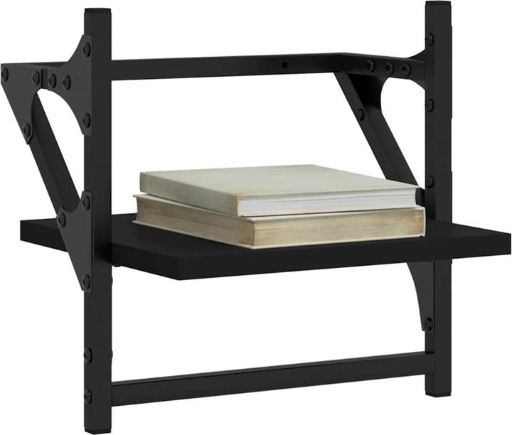 Produktbild VidaXL Wandregale mit Stangen 2 Stk. Schwarz 30x25x30 cm,Farbe (30 x 25 x 30 cm)