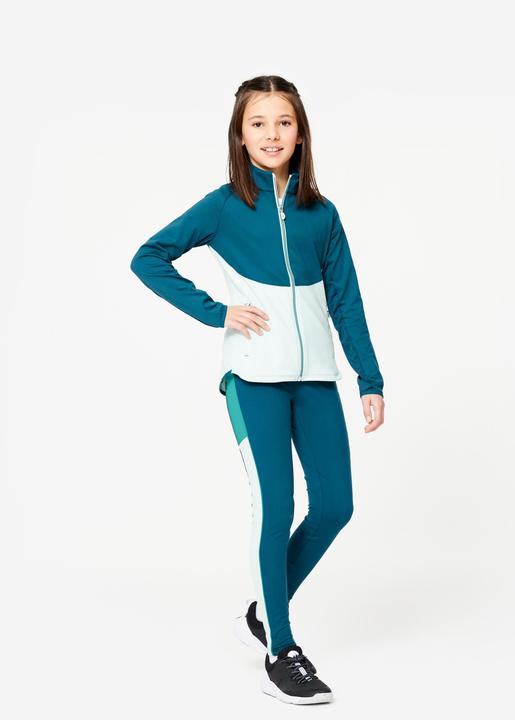 Image du produit Decathlon Veste de survêtement fille cintrée - bleu/vert (12, 13, 14)