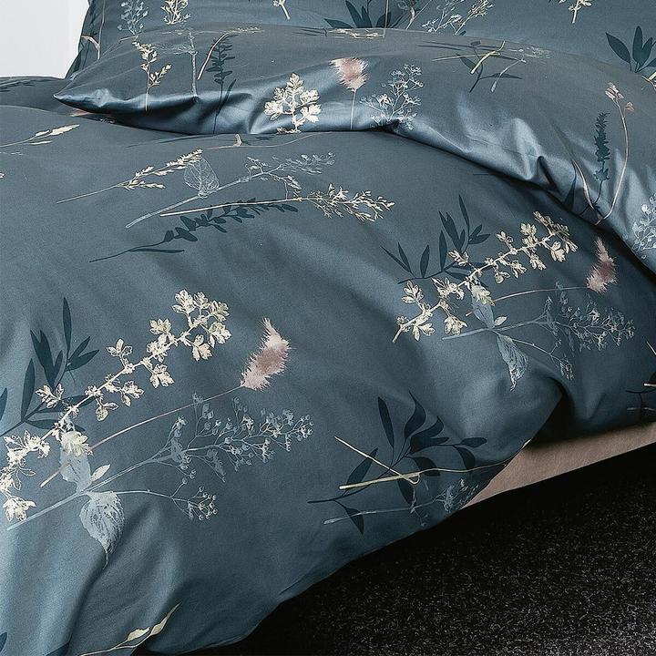Immagine prodotto Janine Mako satin bed linen moments 98114 nightshade blu (Set di biancheria da letto, 155x200 cm + 80x80 cm)