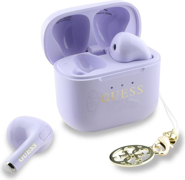Image du produit Guess Écouteurs TWS Glossy Effect Imprimé Classic Logo & Charm - Lavande (4 h, Sans fil)