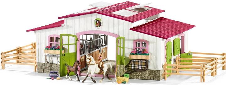 Schleich Reiterhof mit Reiterin und Pferden