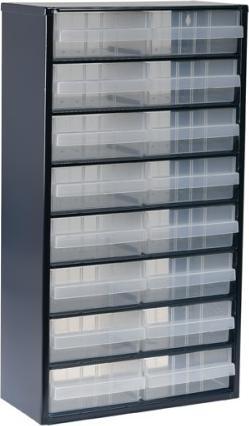 Produktbild Raaco Kleinteilemagazin B.306xT.150xH.552mm Stahlblech dkl.-blau/transp./Schubl.a.PP (30.60 cm, 55.20 cm)