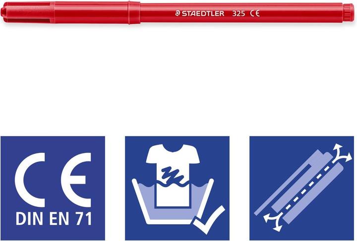 Produktbild Staedtler Fasermaler Noris Club, 24er Kartonetui Minenstärke: 1,0 mm, rund, leicht auswaschbar, Kappe mit (In Schreibfarbe, 24 x)