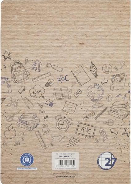 Actual product image Landré Recycling A4 2-fold-saddle stitching exercise book (A4, Lined)