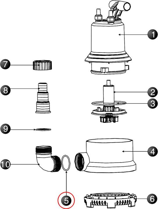 Actual product image SunSun Spare Part: CLP-16000 MaxEco Pond Pump O-Ring 2