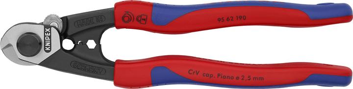 Immagine prodotto Knipex Forbici per funi metalliche l.190mm f.fune metallica d.6mm testa lucida manico 2comp. guaine (195 mm)