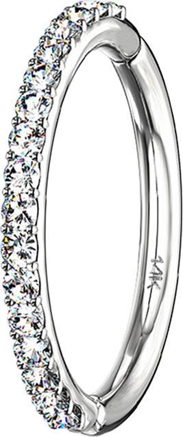 Star Piercing Micro Segmentring klappbar 14k weissgold seitlich Kristall silber (ohne Messing, 14k Gold)