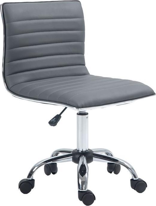 Immagine prodotto Swisshandel24 Bürostuhl ohne Armlehnen, höhenverstellbar Drehstuhl mit Rollen, Dunkelgrau