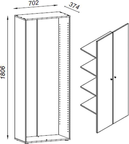 Actual product image VCM Vandol (70 x 40 x 178 cm)
