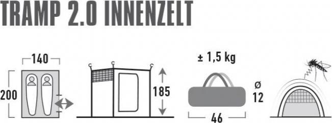 Produktbild High Peak Tramp 2.0 (Wurfzelt, 1.50 kg, 2 Personen)