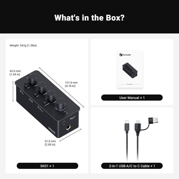 Produktbild Fosi Audio SK01 Kopfhörerverstärker und Preamp