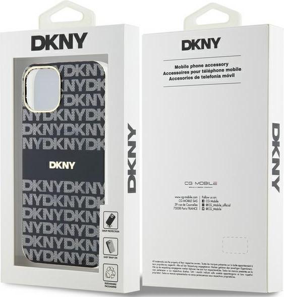 Actual product image DKNY DKHMP15MHRHSEK iPhone 15 Plus / 14 Plus 6.7" czarny/black hardcase IML Mono & Stripe MagSafe (Apple iPhone 15 Plus)