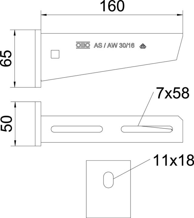Immagine prodotto OBO Bettermann AW 30 31 FTK LGR Staffa da parete e da palo con piastra di testa