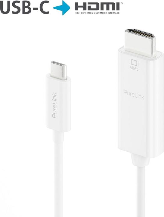 Produktbild Purelink Kabel IS2200-010 USB Type-C - HDMI, 1 m, Weiss (1 m, USB Typ C)