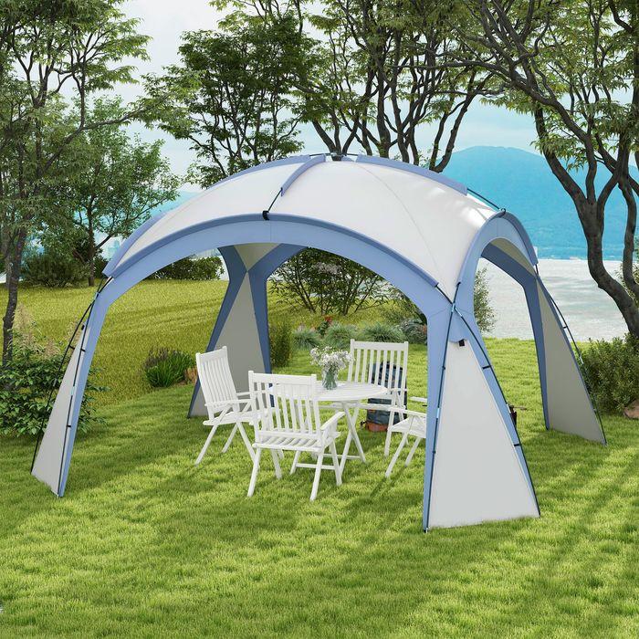 Produktbild Swisshandel24 Event Shelter 3,5 x 3,5m Pavillon mit Haken Tür Wasserabweisend Hellblau (350 cm, 350 cm)