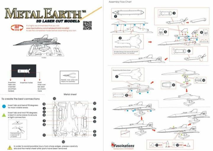 Image du produit Metal Earth Lockheed Martin® SR-71® Blackbird® (oiseau noir)