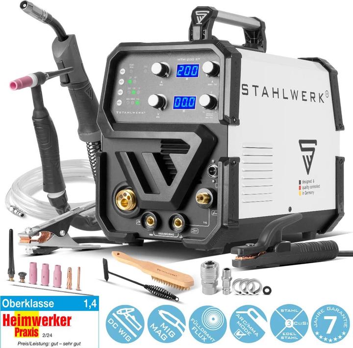 Actual product image Stahlwerk Combination welding machine MTM-200 ST 3-in-1 with 200 A synergic wire feed