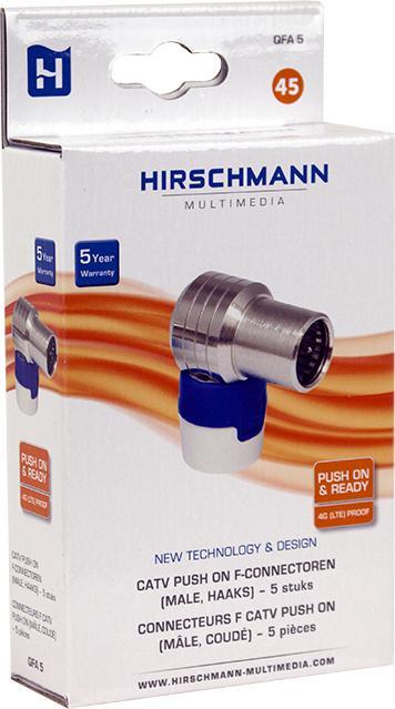 Immagine prodotto Hirschmann QFA 5 Connettore rapido F angolato a pressione (Cavi antenna)