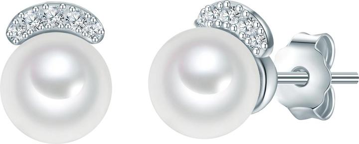 Valero Pearls Damen Sterling Silber Zirkonia Süsswasser-Zuchtperle silber - 32322 (Sterling Silber)