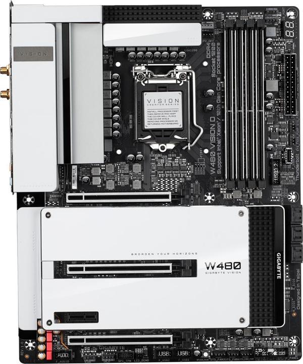 Actual product image Gigabyte MB W480 VISION D W480,S1200DDR4 (LGA 1200, Intel W480, ATX)