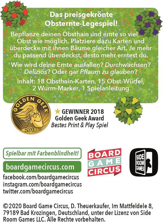 Actual product image Board Game Circus BGC19557 - Obsthain, board game, for 1 player, ages 10+ (DE edition) (German)