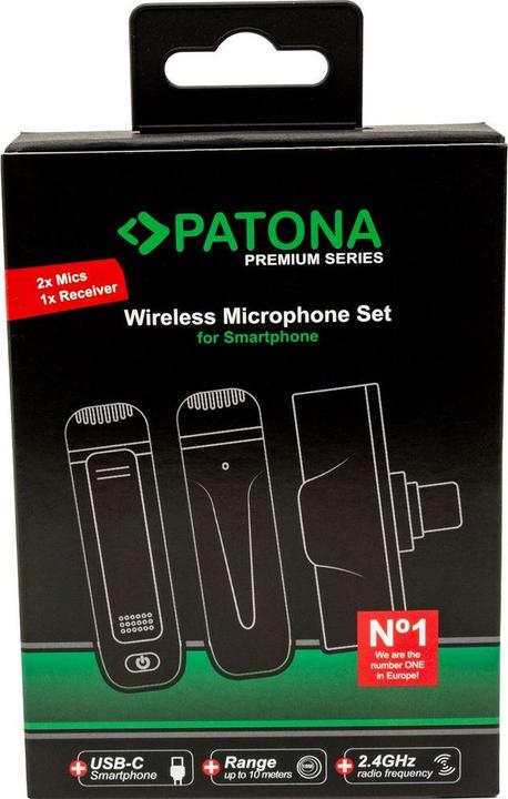 Actual product image Patona Wireless Microphone Set
