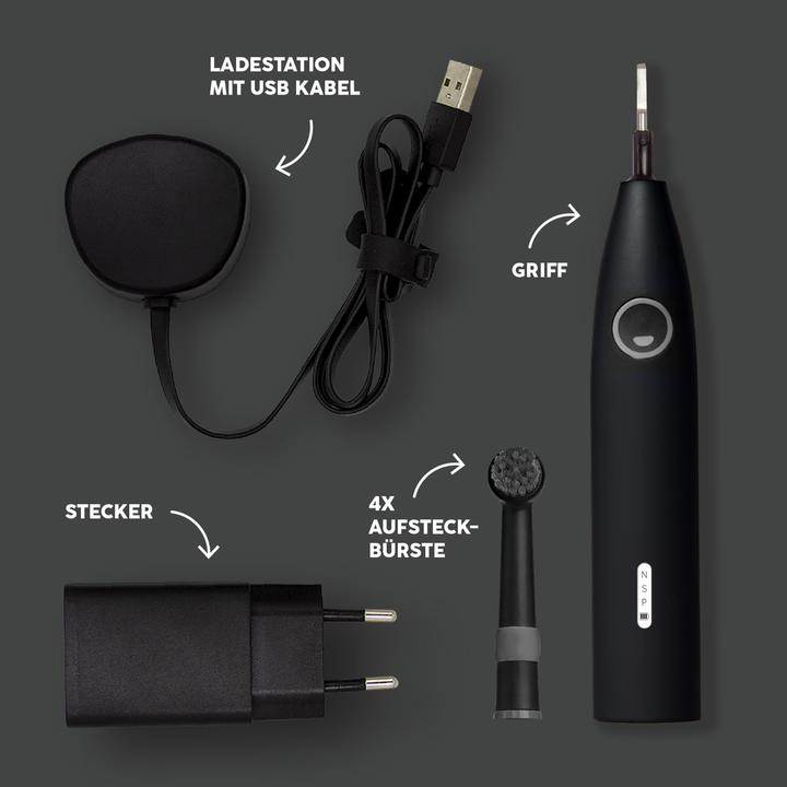 Immagine prodotto happybrush Happy Brush ECO R2 Allblack + 3 ricariche (Spazzolino oscillante)