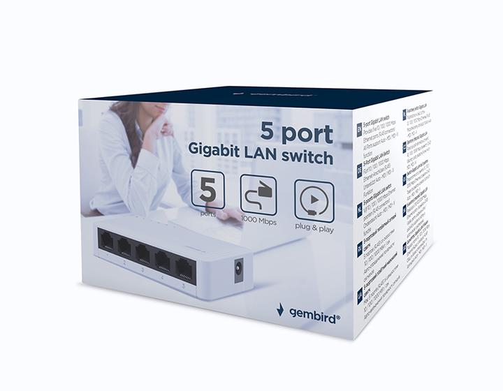 Immagine prodotto Gembird Switch LAN Gigabt a 5 porte (5 Porti)