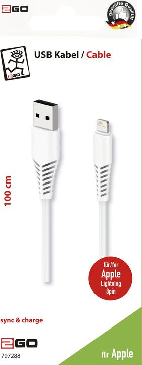 Produktbild 2GO 797288 USB Kabel USB B Lightning (1 m)