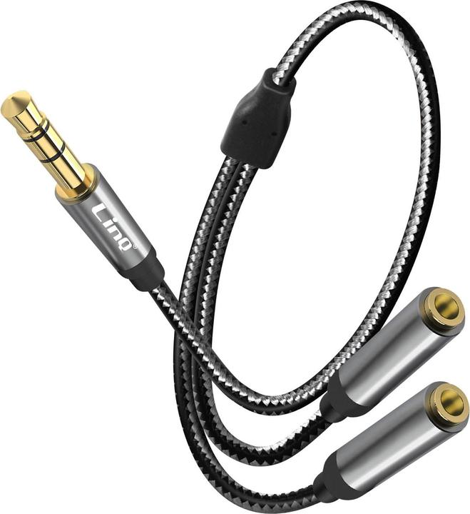 Produktbild LinQ 3.5mm Klinkenanschluss männlich auf 2x 3.5mm Klinkenanschluss weiblich (3.5mm Klinke, 3.5mm Klinke)
