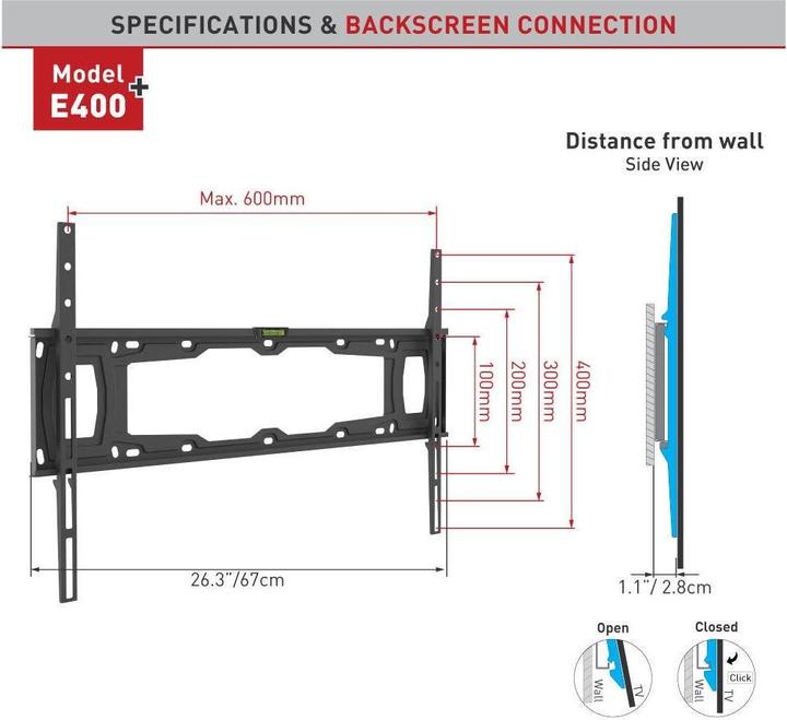 Produktbild Barkan WH E400+ (Wand, 90", 60 kg)