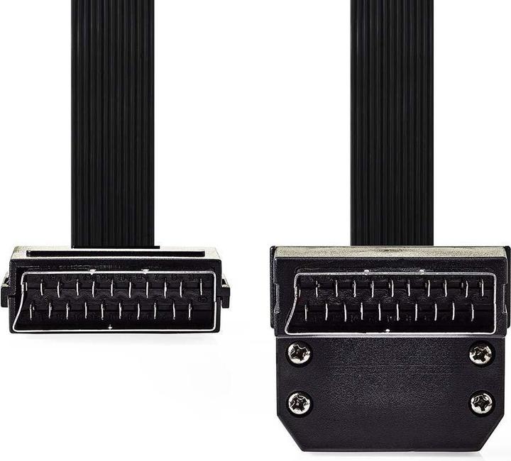 Produktbild Nedis SCART-Kabel flach SCART Mac ho - SCART Stecker auf Winkel (2 m, Scart)