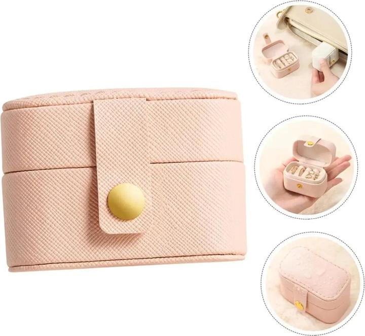 Actual product image Only-Bags.Store Mini Portable Small Jewellery Storage Bag Travel Simple Leather Ring Necklace Earrings