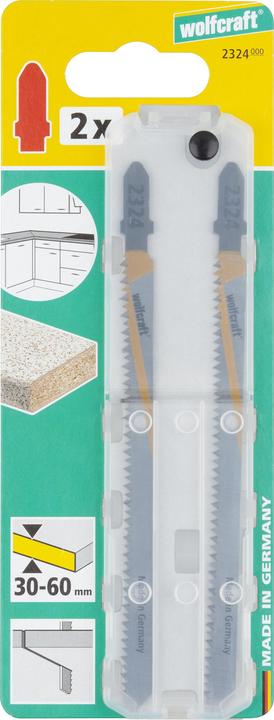 Immagine prodotto wolfcraft wolfcraft 2 Stichsägeblätter HCS L=130mm T-Schaft