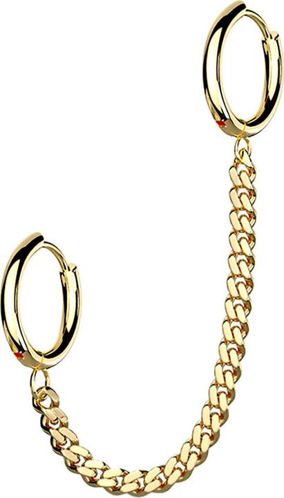 Produktbild Hollywood Body Jewelry Ohrring vergoldet Kette mit Ohrring (ohne Messing, Chirurgenstahl 316L)