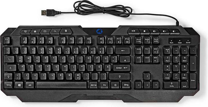 Image du produit Nedis Clavier de jeu filaire | USB Type-A | Touches à membrane | LED | QWERTY | DE-Layout | Longueur du (DE, Filaire)